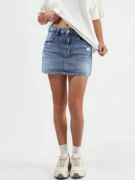 Hiccup Sukně Jeans-Skorts džínovina modrá