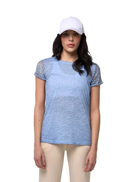Koszulka z krótkim rękawem Leone Lace niebieska