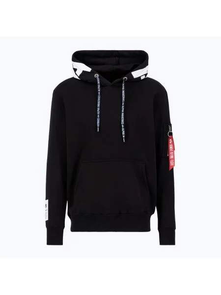 Bluza z kapturem Alpha Industries z kapturem z logo czarna