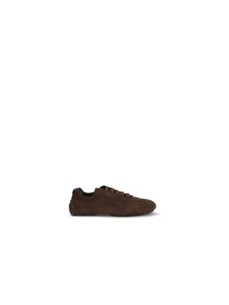 Sneakersy Prada skórzane brązowe