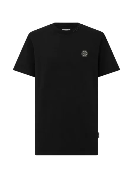 Tricou Philipp Plein cu decolteu rotund cu autograf negru