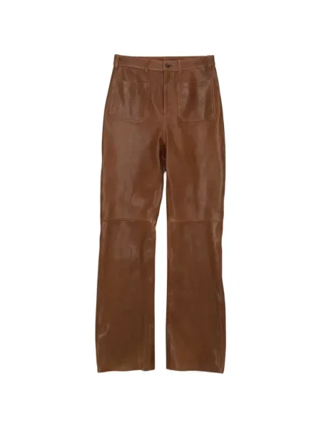 Pantaloni Fortela din piele maro