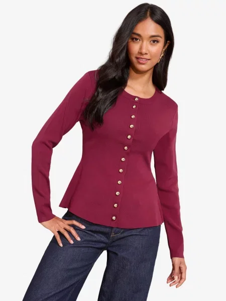 Friends Like These Geacă tricotată burgundy roșu