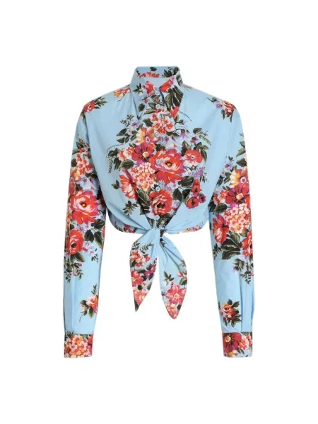 Koszula Dolce And Gabbana z nadrukiem niebieska