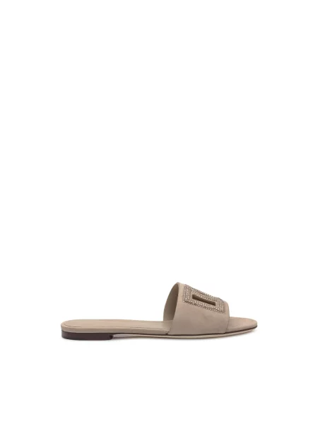 Klapki Dolce And Gabbana zamszowe brązowe