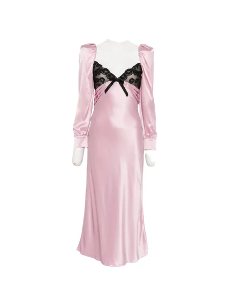 Sukienka midi Alessandra Rich koronkowa do kolan garniturowa różowa