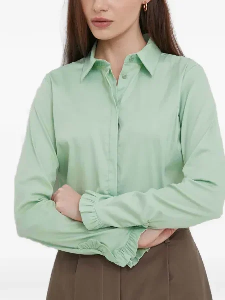 Cămașă Mos Mosh cu volane lungă verde