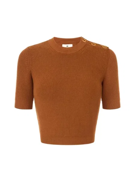 Sweter Elisabetta Franchi brązowy