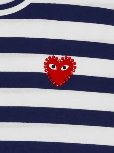 Tricou Comme Des Garcons Play cu dungi albastru