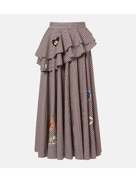 Fusta maxi Alemais cu broderie maro