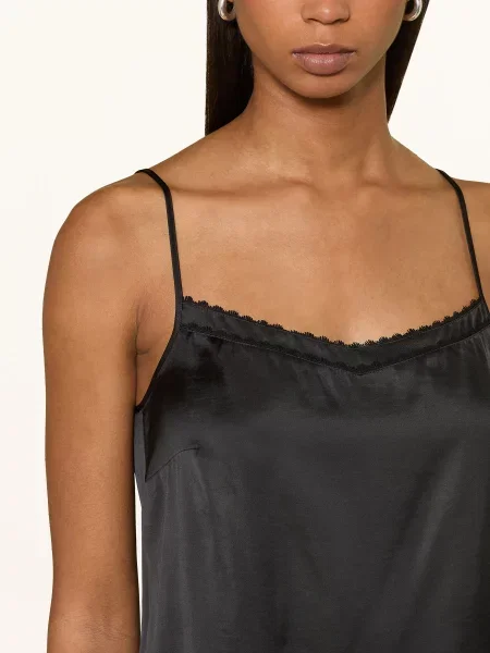 Satynowy top Marc Cain bez rękawów czarny
