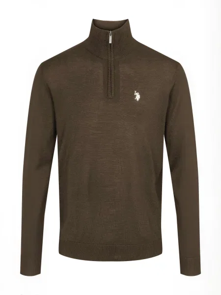 U.S. POLO ASSN. Svetr Mason kaštanově hnědá