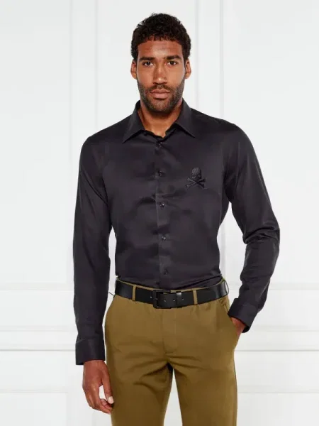 Philipp Plein Cămașă Herringbone negru