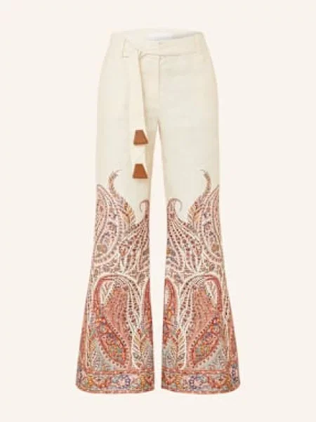 Zimmermann Spodnie Z Lnu Rhiannon weiss pomarańczowe