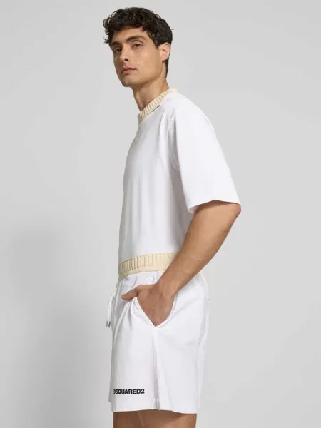 Szorty z detal z logo Dsquared2 białe
