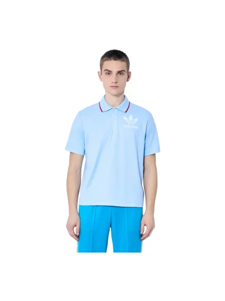 Koszulka polo Adidas Originals z logo niebieska