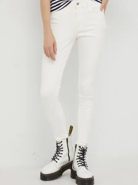 Дънки Levi's Hirise Super Skinny със стандартна талия бяло