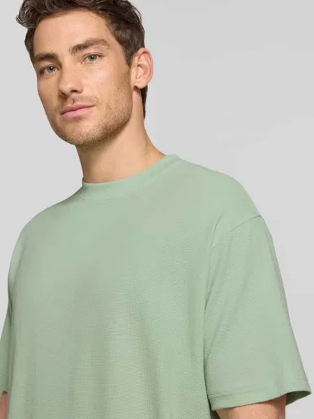 T-shirt o kroju relaxed fit z czystej bawełny model MAARKOS WAFFLE' Armedangels