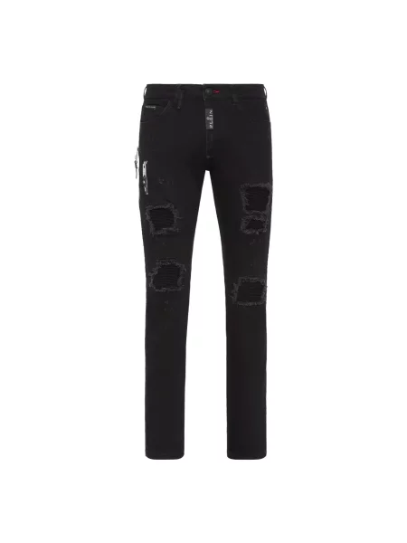 Jeansy straight leg Philipp Plein czarne