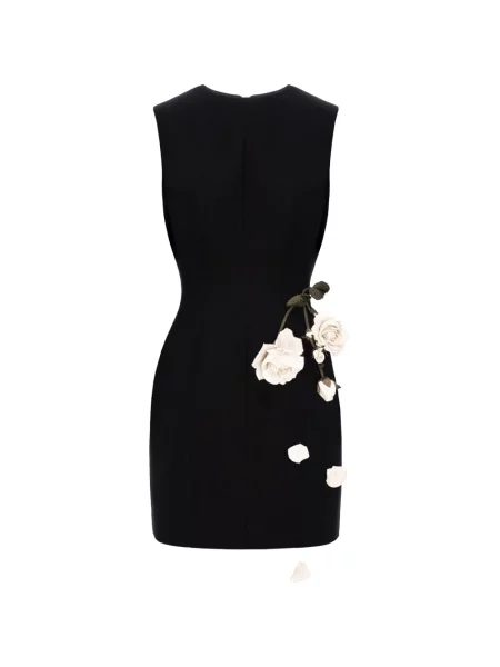 Rochie mini Cristina Savulescu fără mâneci cu aplicații de costum negru