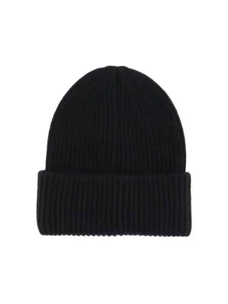 Czapka Moncler wełniana z logo czarna