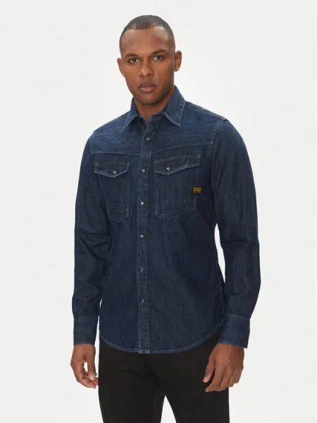 G-Star Raw džínsová košeľa Dakota Tmavomodrá