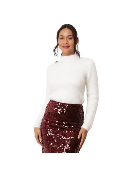 Pulover La Modeuse alb