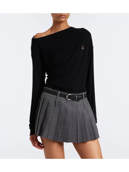 Pleten top Vivienne Westwood z draperijo črna
