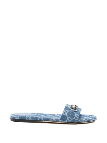 Sandale Gucci fără toc albastru