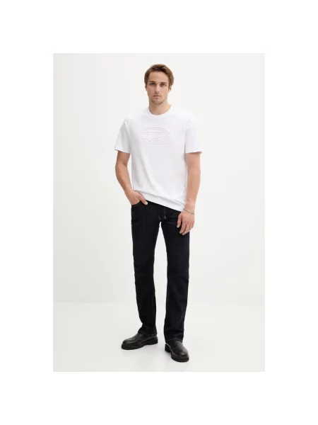 Diesel t-shirt T-ADJUST-BIGOVAL z nadrukiem biały