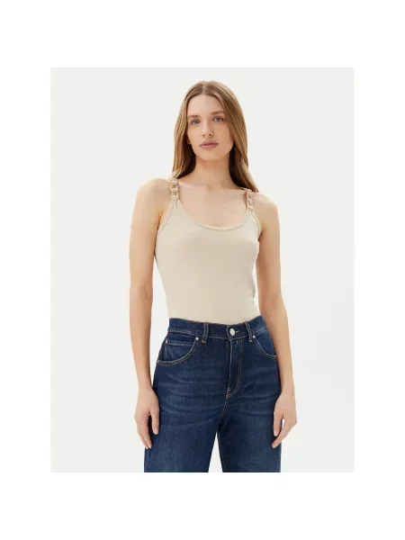 Morgan Топ Slim Fit бежевий