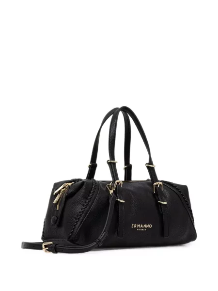 Geantă shopper Ermanno Firenze cu cataramă țesută negru