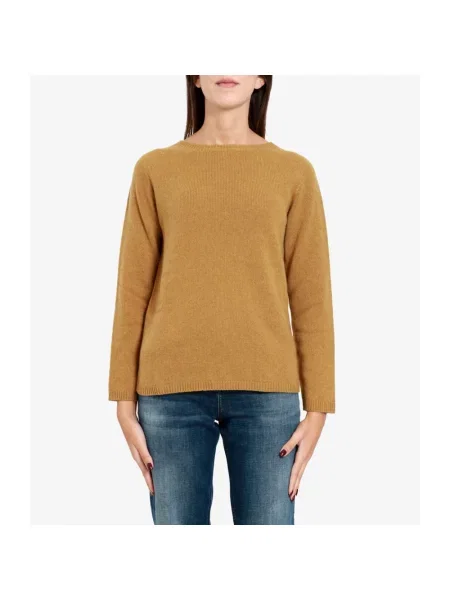 Sweter S Max Mara wełniany brązowy
