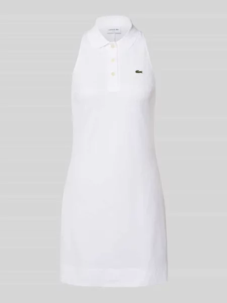 Sukienka polo o kroju slim fit z mieszanki bawełny Lacoste Sport biała