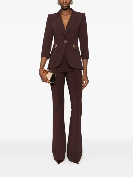 Pantaloni Elisabetta Franchi din crep maro