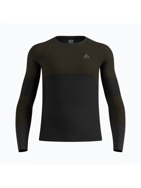 Tricou sport Odlo cu mâneci lungi cu decolteu în U negru