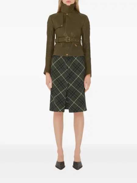 Cu centură geanta de piele Burberry verde