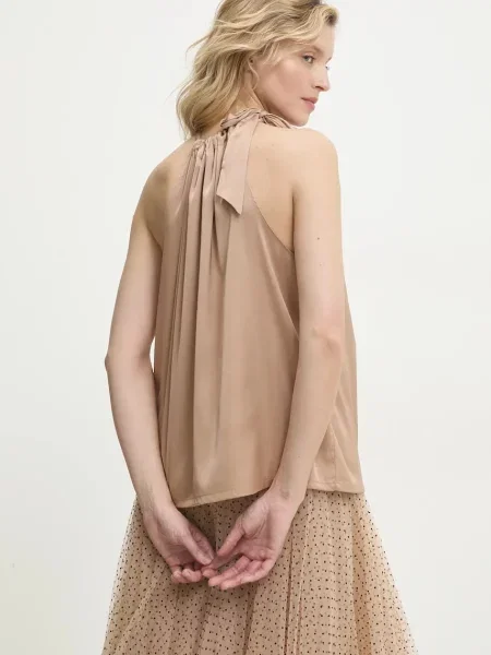 Однотонна блуза Answear Lab коричнева
