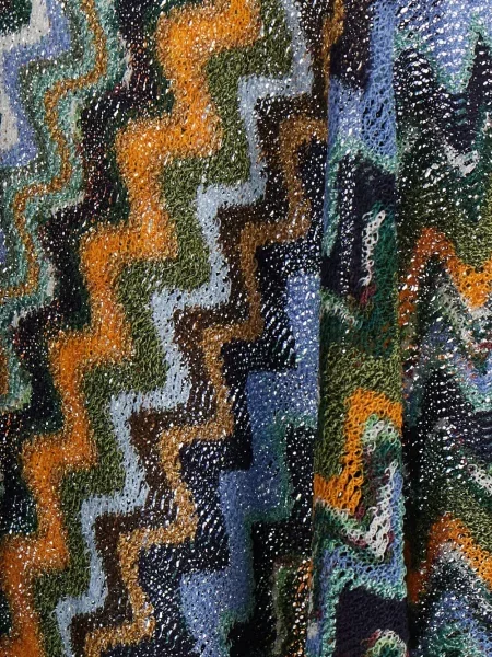 Geacă Missoni cu franjuri verde
