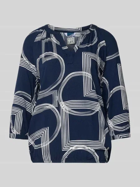 Bluzka o kroju relaxed fit z czystej model ‘Cornelia’ Zabaione granatowa