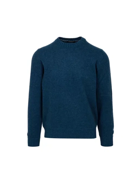 Sweter Gran Sasso z okrągłym dekoltem niebieski