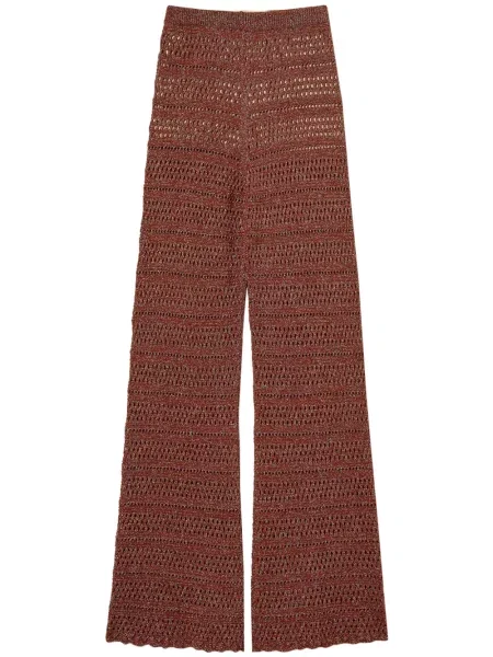Pantaloni Twinset tricotate maro