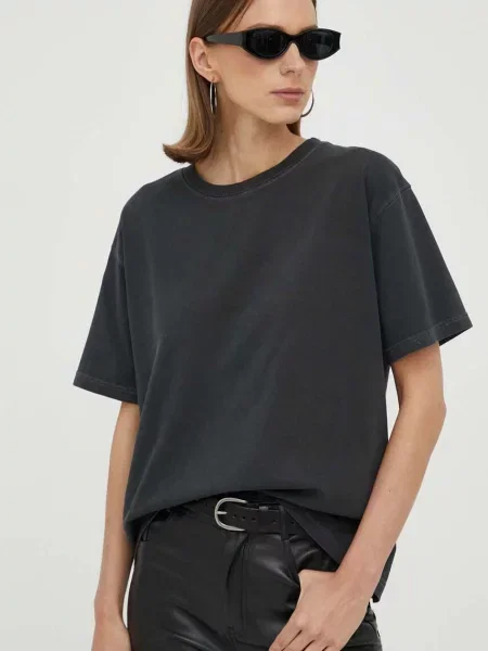 American Vintage t-shirt T-SHIRT DROIT MC COL ROND szara