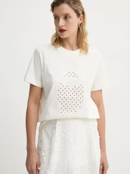 MUNTHE t-shirt FENELLA beżowy