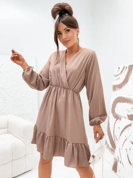 Rochie mini Resti cu volane de costum alb