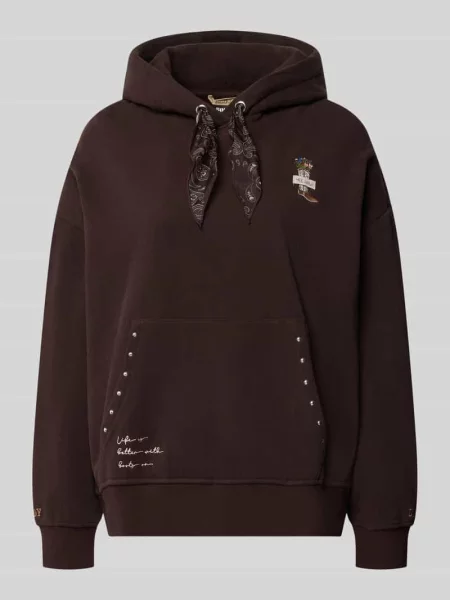 Bluza z kapturem oversize z mieszanki bawełny z detalami z nitów Smith And Soul