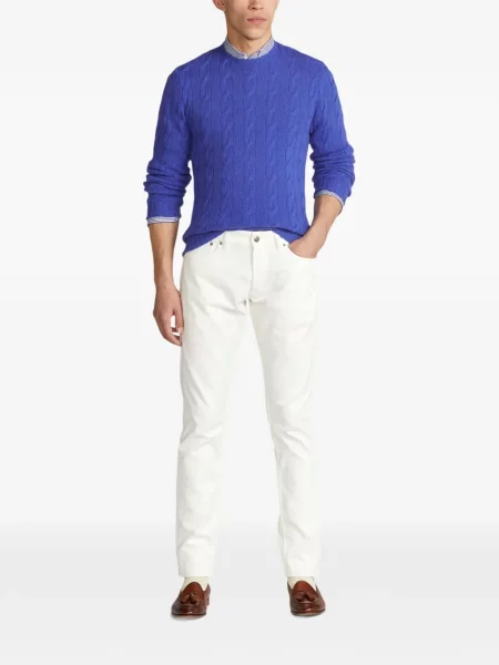 Tricou polo Polo Ralph Lauren cu glugă cu blană cu broderie roșu