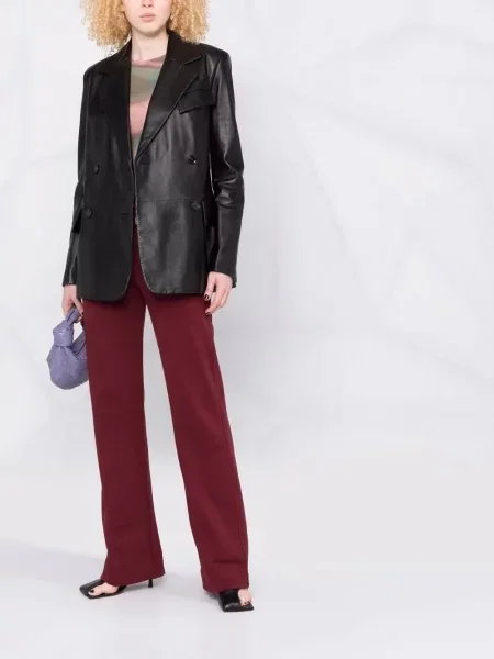 Iš natūralios odos vienakrūtis švarkas Proenza Schouler juoda