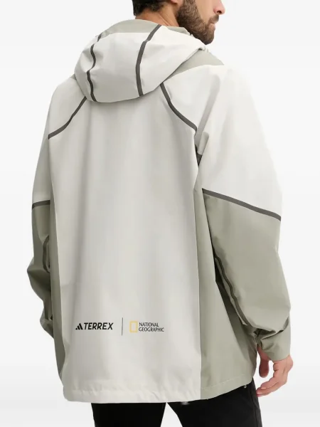 Spodnie cargo Adidas z kapturem z autografem do biegania białe