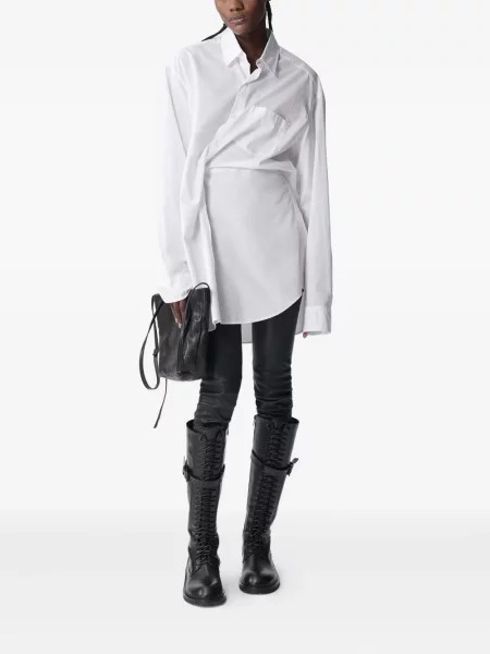 Leggings Ann Demeulemeester din piele negru